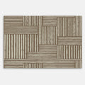 Swankymat neutral brown striped non-toxic foam exercise mat and play mat with modern pattern for kids and home exercise.