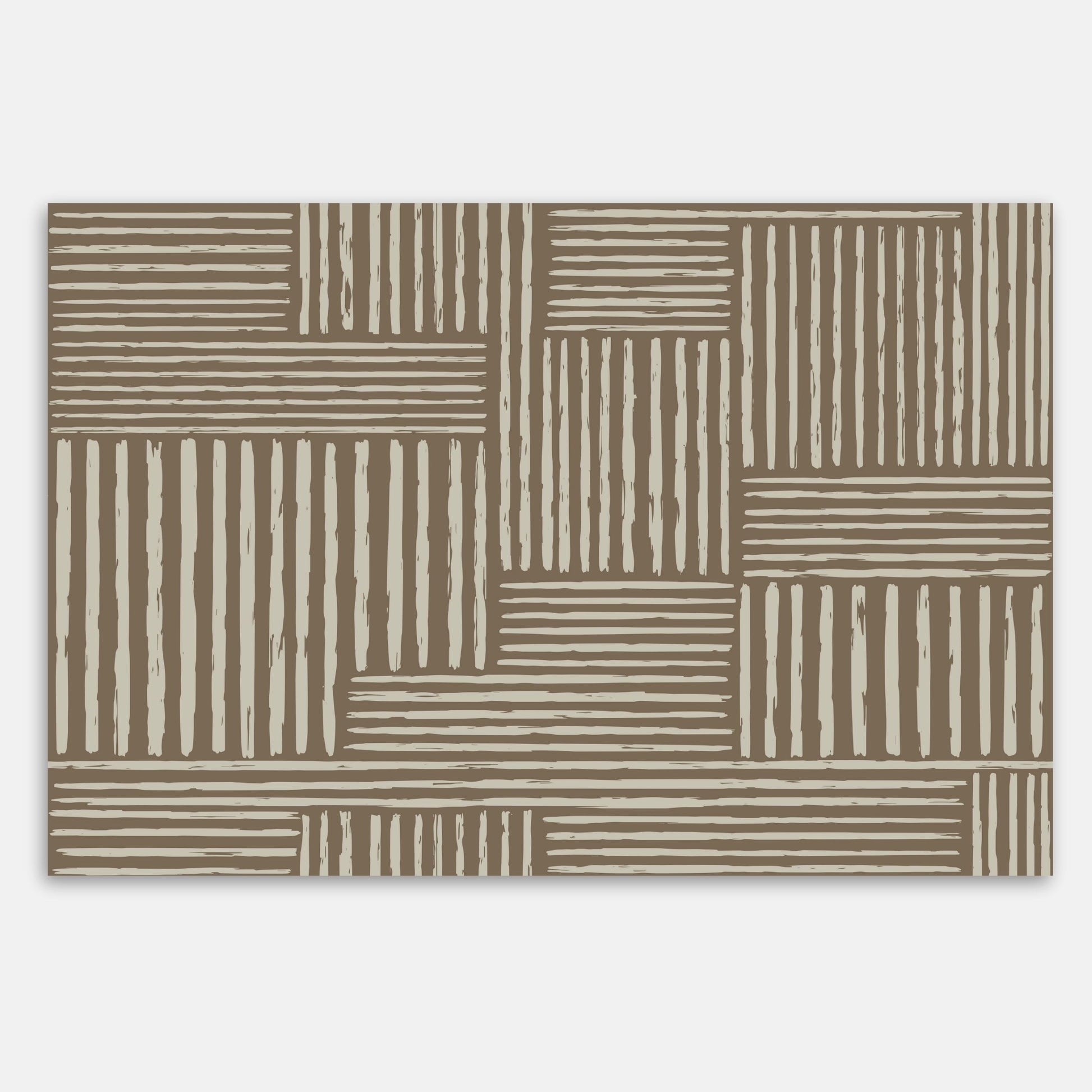 Swankymat neutral brown striped non-toxic foam exercise mat and play mat with modern pattern for kids and home exercise.