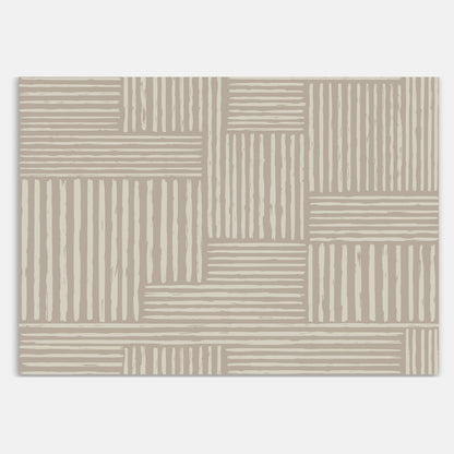 Swankymat neutral striped non-toxic foam exercise mat and play mat with modern pattern for kids and home exercise.