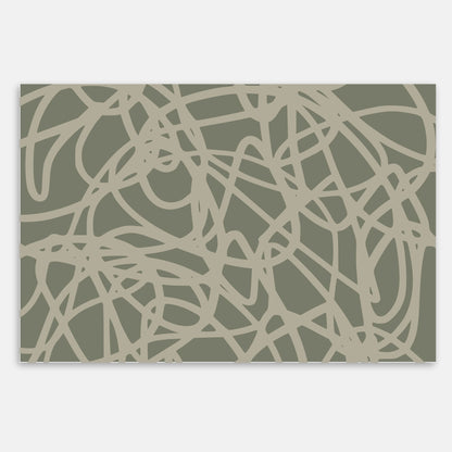 Swankymat scribble forest green foam baby play mat for exercise with abstract line pattern for playrooms, nurseries, or gyms.