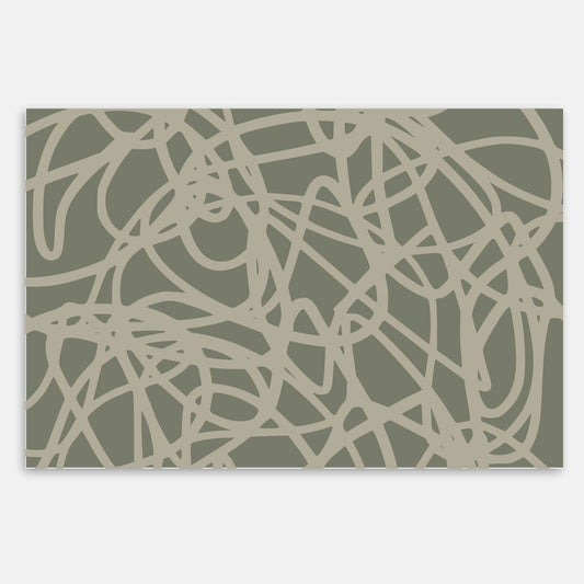 Swankymat scribble forest green foam baby play mat for exercise with abstract line pattern for playrooms, nurseries, or gyms.