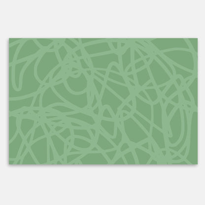 Swankymat scribble forest green foam exercise mat and play mat with abstract line pattern for playrooms, nurseries, or gyms.