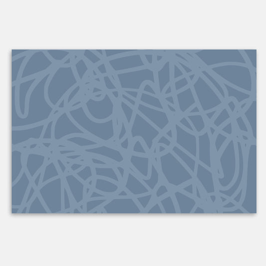 Swankymat scribble hazy blue foam exercise mat and play mat with abstract line pattern for home gyms, playrooms, or nurseries.