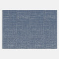 Swankymat navy blue textured design exercise mat and play mat in modern living room with beige sofa, black pendant light, and art.