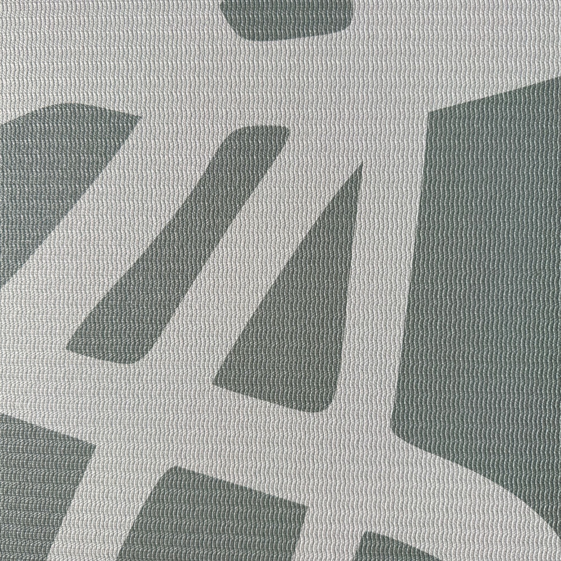 Non-toxic yoga mat and baby play mat in green scribble modern pattern