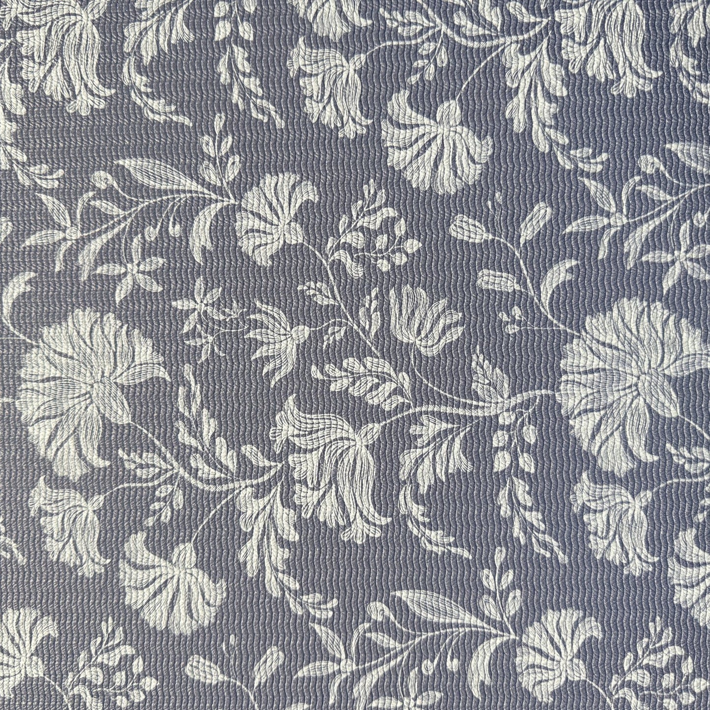 Swankymat Flora Indigo non-toxic eco-friendly exercise mat and play mat closeup floral pattern
