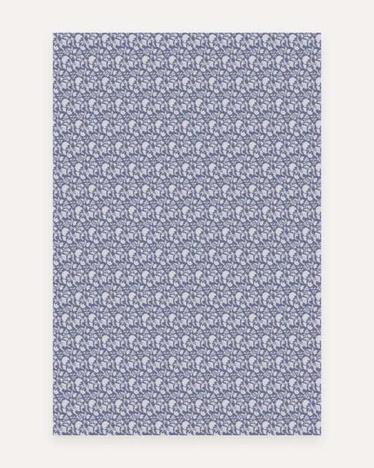 Swankymat Flora Indigo non-toxic foam play mat and exercise mat, 6x9 ft size, Flora pattern shown flat from above