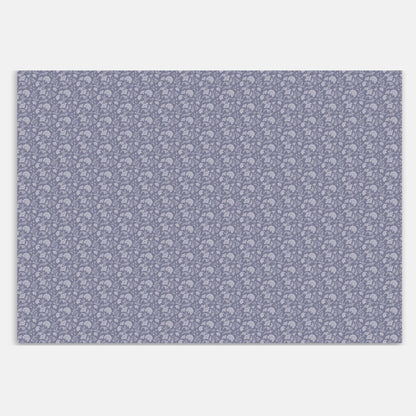 Swankymat non-toxic foam play mat and exercise mat with indigo floral pattern for living rooms, nurseries, or home exercise.