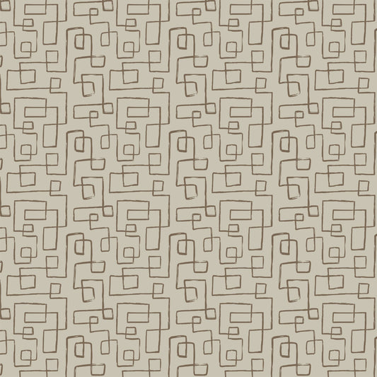 Swankymat non-toxic eco-friendly extra large exercise mat and play mat in Maisy Dune modern brown geometric pattern