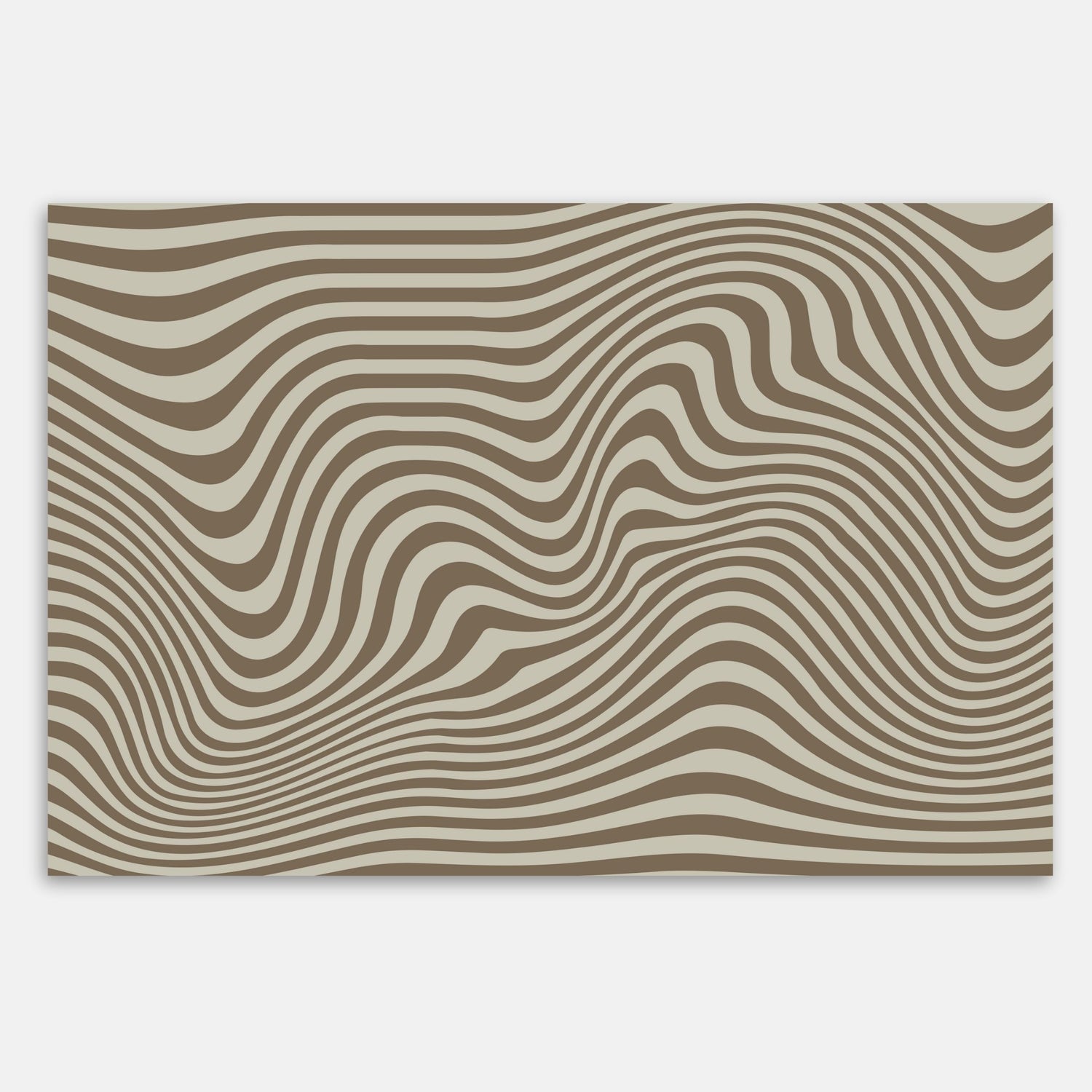 Swankymat non-toxic foam play mat and exercise mat with brown wavy stripe pattern for living rooms, nurseries, or workouts.