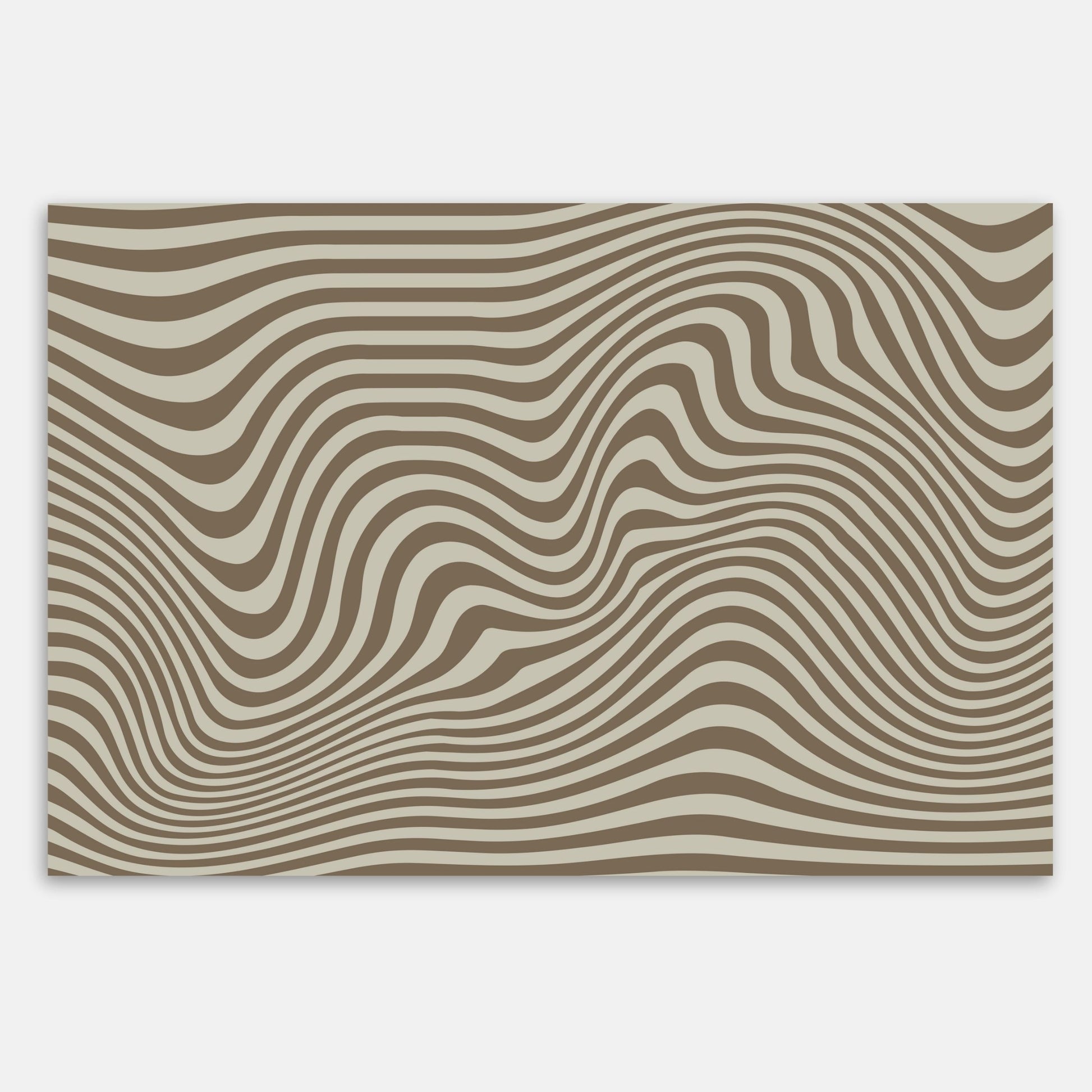 Swankymat non-toxic foam play mat and exercise mat with brown wavy stripe pattern for living rooms, nurseries, or workouts.