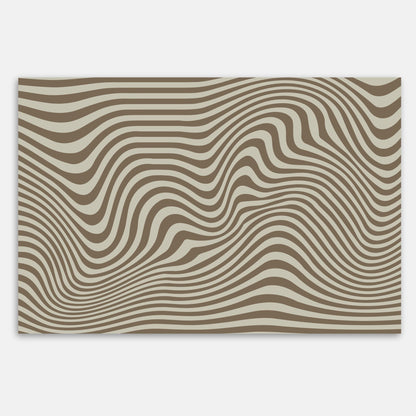 Swankymat non-toxic foam play mat and exercise mat with brown wavy stripe pattern for living rooms, nurseries, or workouts.