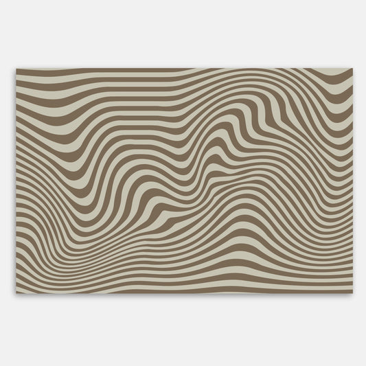 Swankymat non-toxic foam play mat and exercise mat with brown wavy stripe pattern for living rooms, nurseries, or workouts.