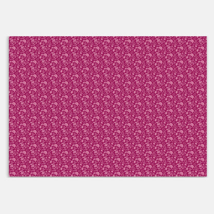 Swankymat non-toxic foam play mat and exercise mat with pink floral pattern for living rooms, nurseries, or workouts.