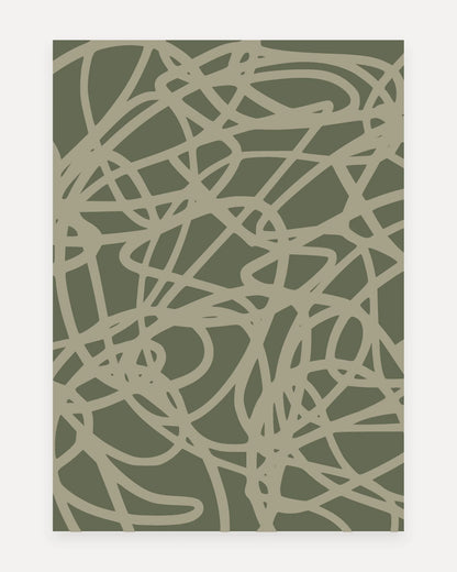 Swankymat Scribble Forest non-toxic foam play mat and exercise mat, 5x7 ft size, Scribble pattern shown flat from above