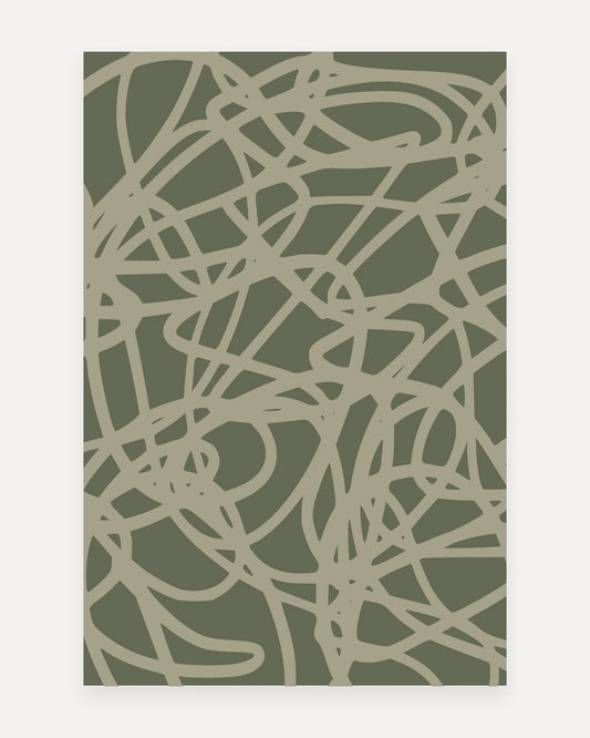 Swankymat Scribble Forest non-toxic foam play mat and exercise mat, 6x9 ft size, Scribble pattern shown flat from above