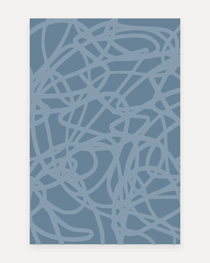 Swankymat Scribble Hazy non-toxic foam play mat and exercise mat, 6x9 ft size, Scribble pattern shown flat from above