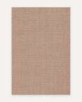 Sloane Blush oversized mat shown flat in a 6x9 ft size, soft blush crosshatch linen design on cushioned non-toxic foam, a modern rug alternative