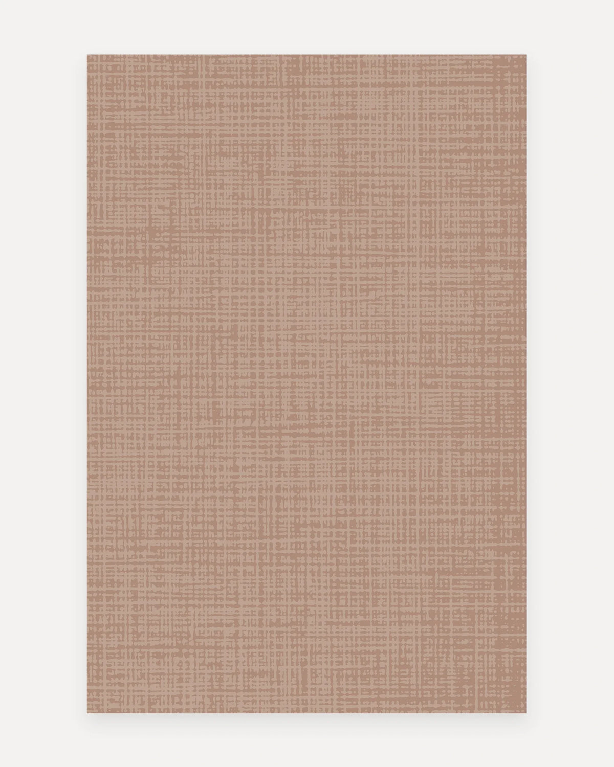 Sloane Blush oversized mat shown flat in a 6x9 ft size, soft blush crosshatch linen design on cushioned non-toxic foam, a modern rug alternative