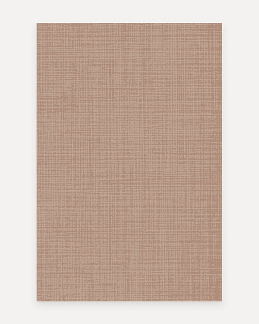 Sloane Blush oversized mat shown flat in a 6x9 ft size, soft blush crosshatch linen design on cushioned non-toxic foam, a modern rug alternative